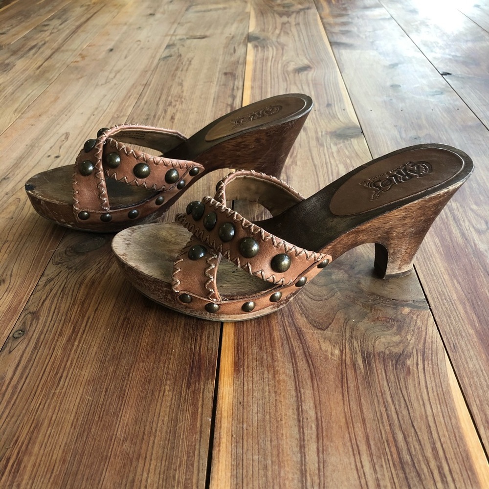 Carlos Santana Wooden Heeled Sandal